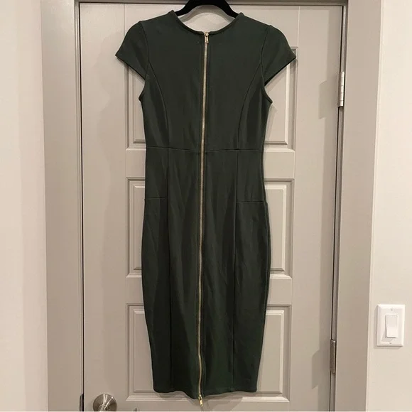 FELICITY & COCO | Green midi sheath dress size small - Picture 4 of 7